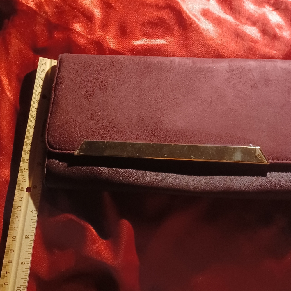 Very rare Burgundy Cato two way 2way bag clutch gold hardware chain handle - Picture 4 of 16